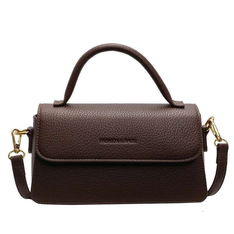 Vintage Brown Square Handbag Women 2025 Spring Summer PU Leather Crossbody Fashion Tote Small Shoulder Bag