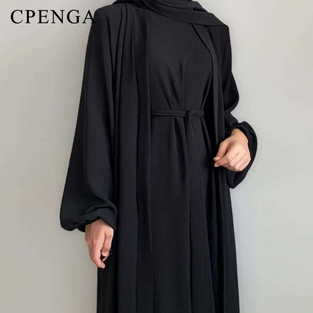 2024 New Muslim Sets For Women Ramadan Prayer Dress Modest Dresses Eid Dubai Abaya Female Islam Clothing Elegant Party Clothes