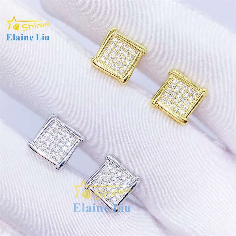 Pass Diamond Tester Fashion Wholesale Jewelry Luxury S925 Sterling Silver Vvs Moissanite Stud Earrings