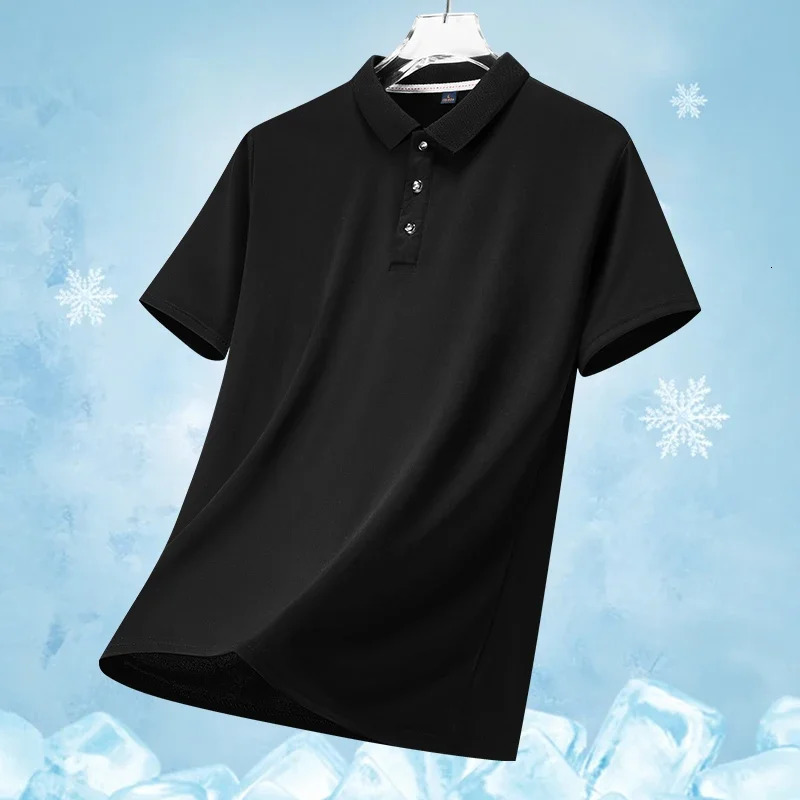 selling Mens Polo Shirt Summer Casual Breathable Business Polo Shirt Mens Solid Color High Quality Short Sleeve T-shirt 250428