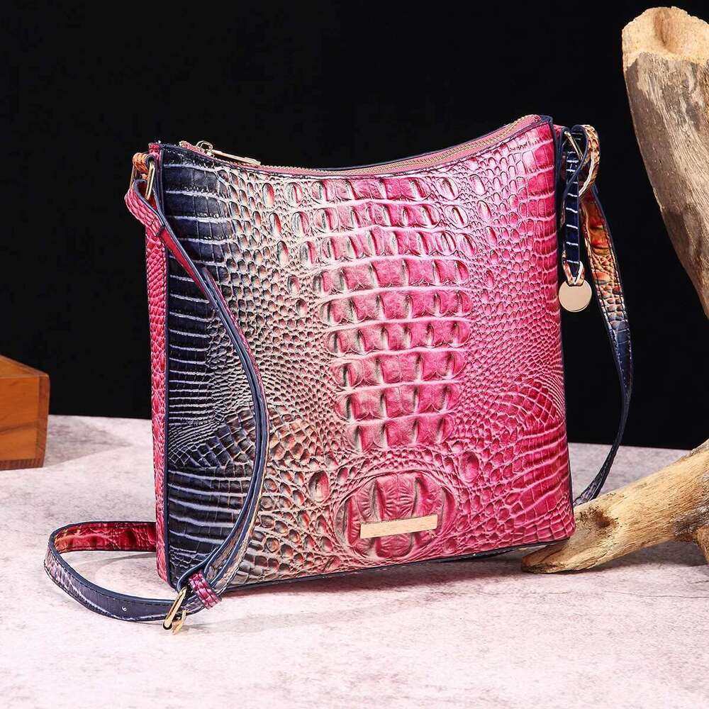 Fashion Gradient Crocodile Pattern Crossbody Bags Designer Women Shoulder Bag Pu Leather Classic Small Tote Female Purses