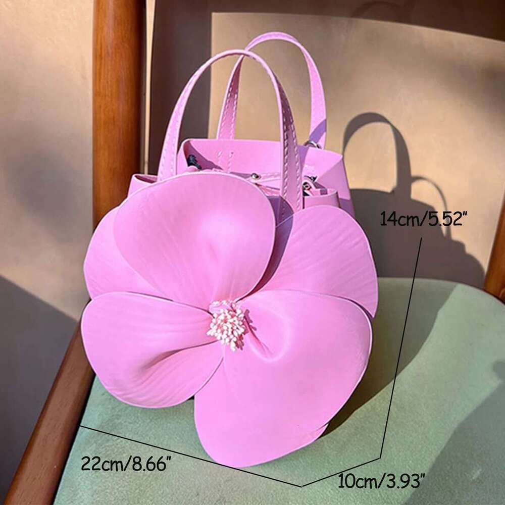 Temperament Fashion Tote Flowers Bucket French Makeup Bag High Quality Minimalist Crossbody Purse Forwomen