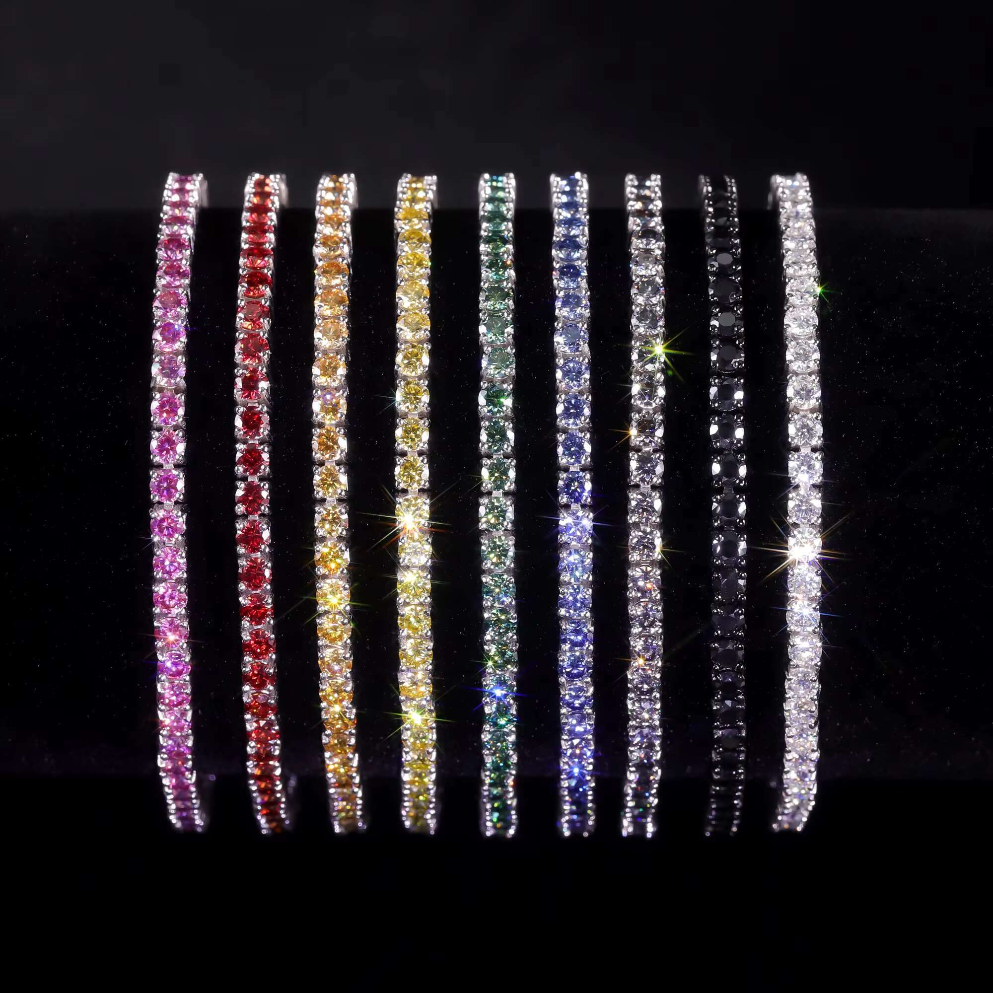 Abiding Cheapest Price 925 Sterling Silver Moissanite Gold Chain Women Men Tennis Bracelet 3mm Color Moissanite Tennis Chains