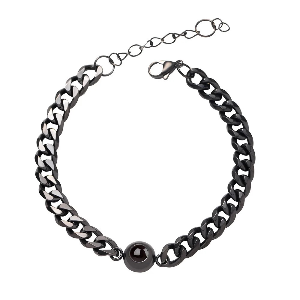 Custom Projection Bracelet Steel With Picture Cuban Chain Bracelet With Personalized Po Projection Suitable For Men 250430