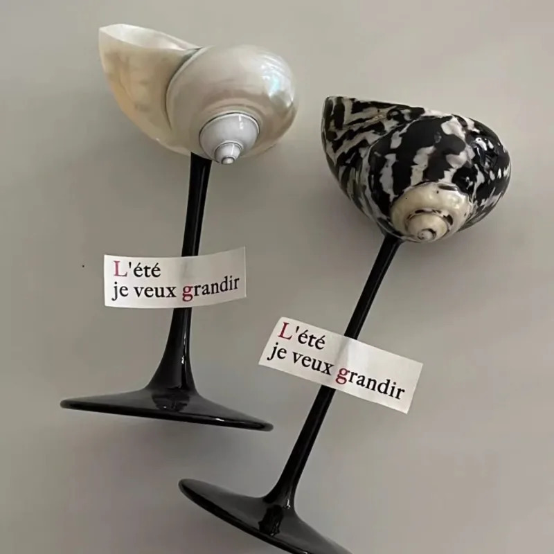 Nordic handmade natural conch shell wine glass creative party drink set for womens niche champagne bar highend Utensils 250424