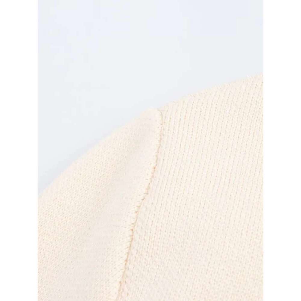 Fashionable and simple women's clothing new contrast color trim sweater cardigan long sleeve round neck knitted jacket