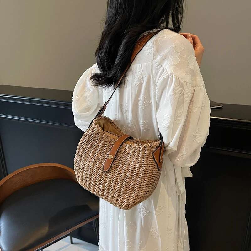 LEFTSIDE Small Straw Tote For Women Summer Y K Ladies Shoulder Bag Females Beach Crossbody Bags Handbags And Purses Bag