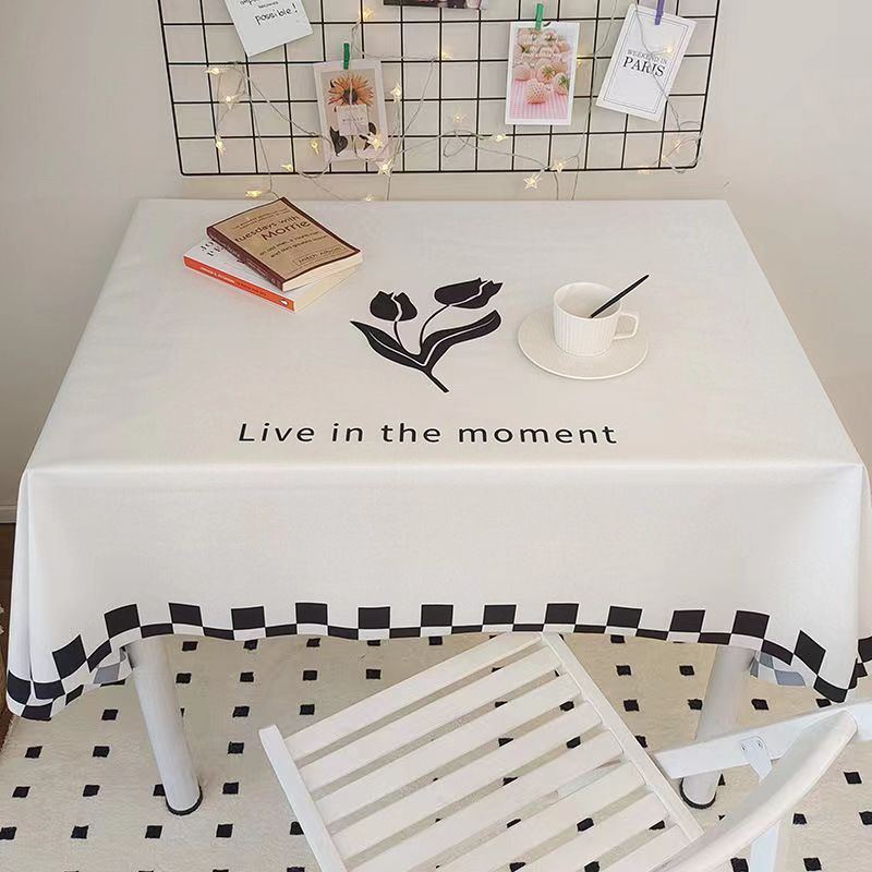 T0445 high-grade light luxury tablecloth waterproof, oil-proof, scalding-proof, wash-free simple tablecloth new coffee table mat