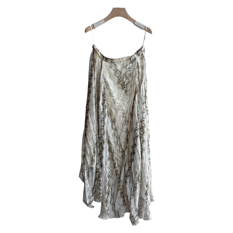 2025 Serpentine print irregular skirt Fashion Week Show Customized Fashion Tailored clothing omens Fashion Paris.M398