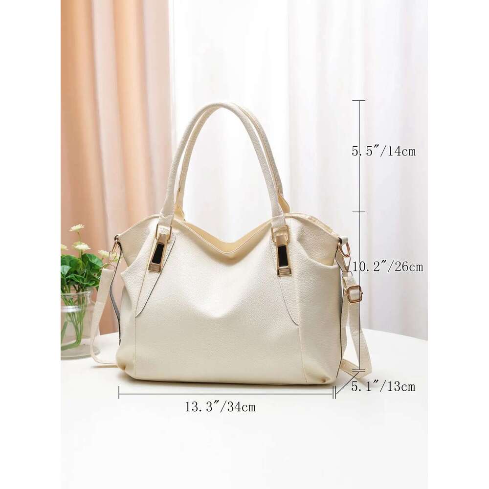 Casual And Fashionable Women S Shoulder Solid Color Soft Large Capacity Handbag Crossbody Bag