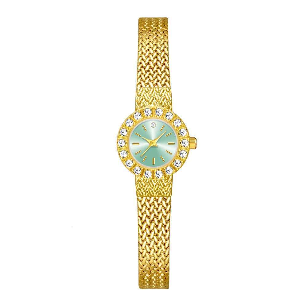 New Ladies Watches High-End Elegant Dia Green Dial Quartz Watch Women's Vintage Dress Bracelet Wristwatch Gift Clock