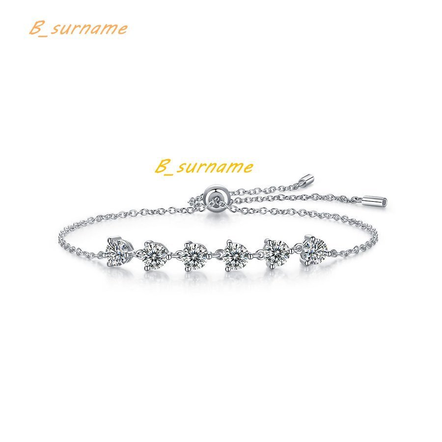 5.0 Moissanite Tennis Bracelet Adjustable Length S925 Silver Plated 18k Gold Homecoming Graduation Season Gifts Daily Wear