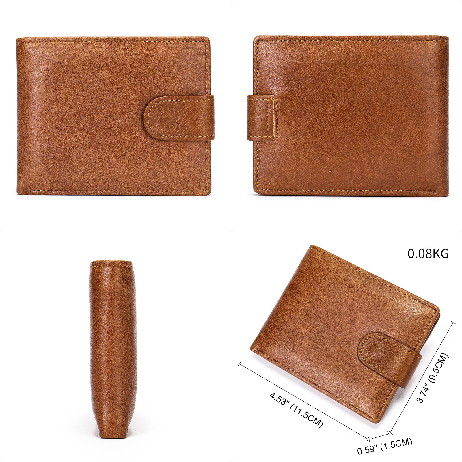 Malunte genuine men's short zero 2023 new multi slot leather top layer cowhide wallet for men