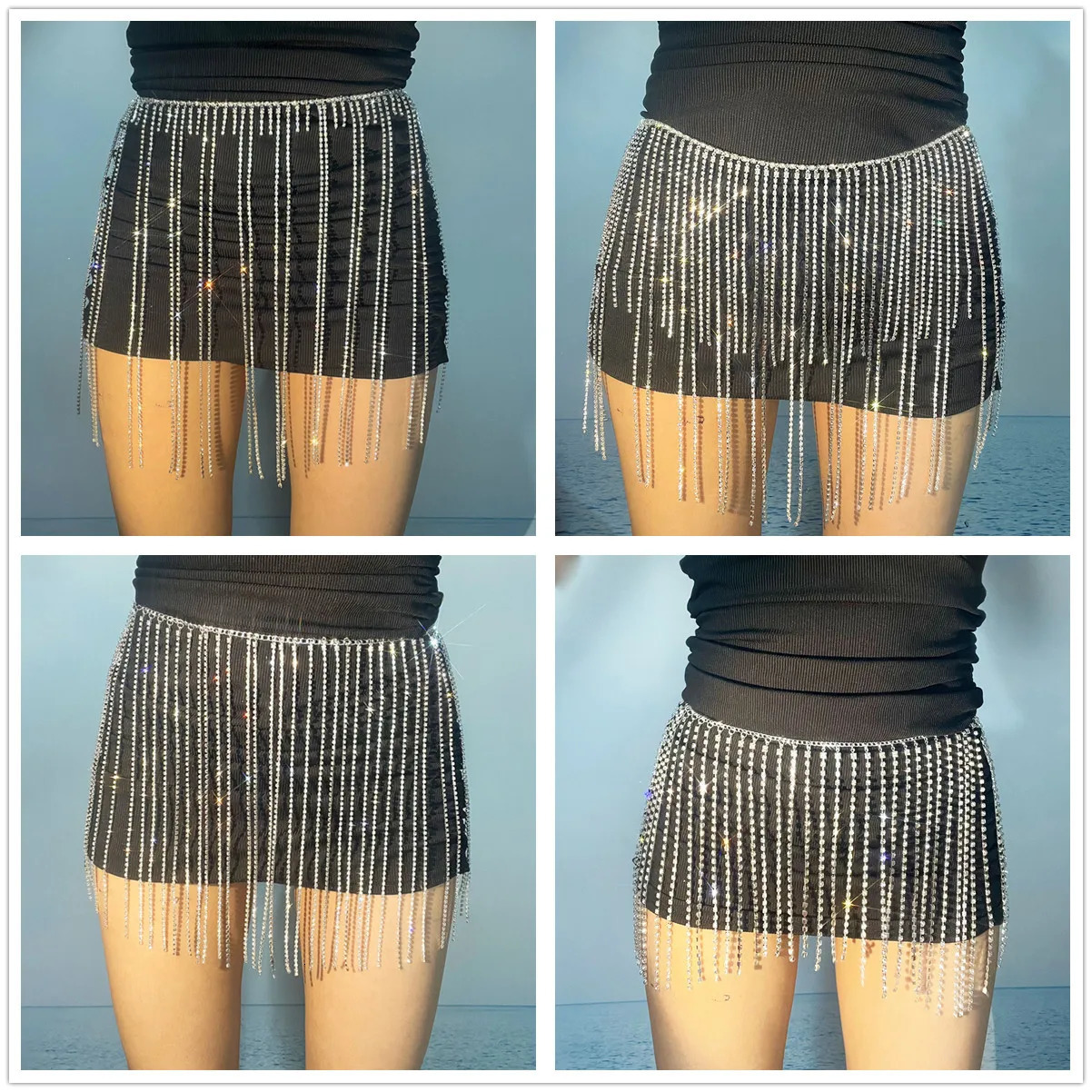 Sexy and shiny rhinestone waist chain tight fitting clothes for womens fashion stage performance body chain outdoor party jewelry 250425