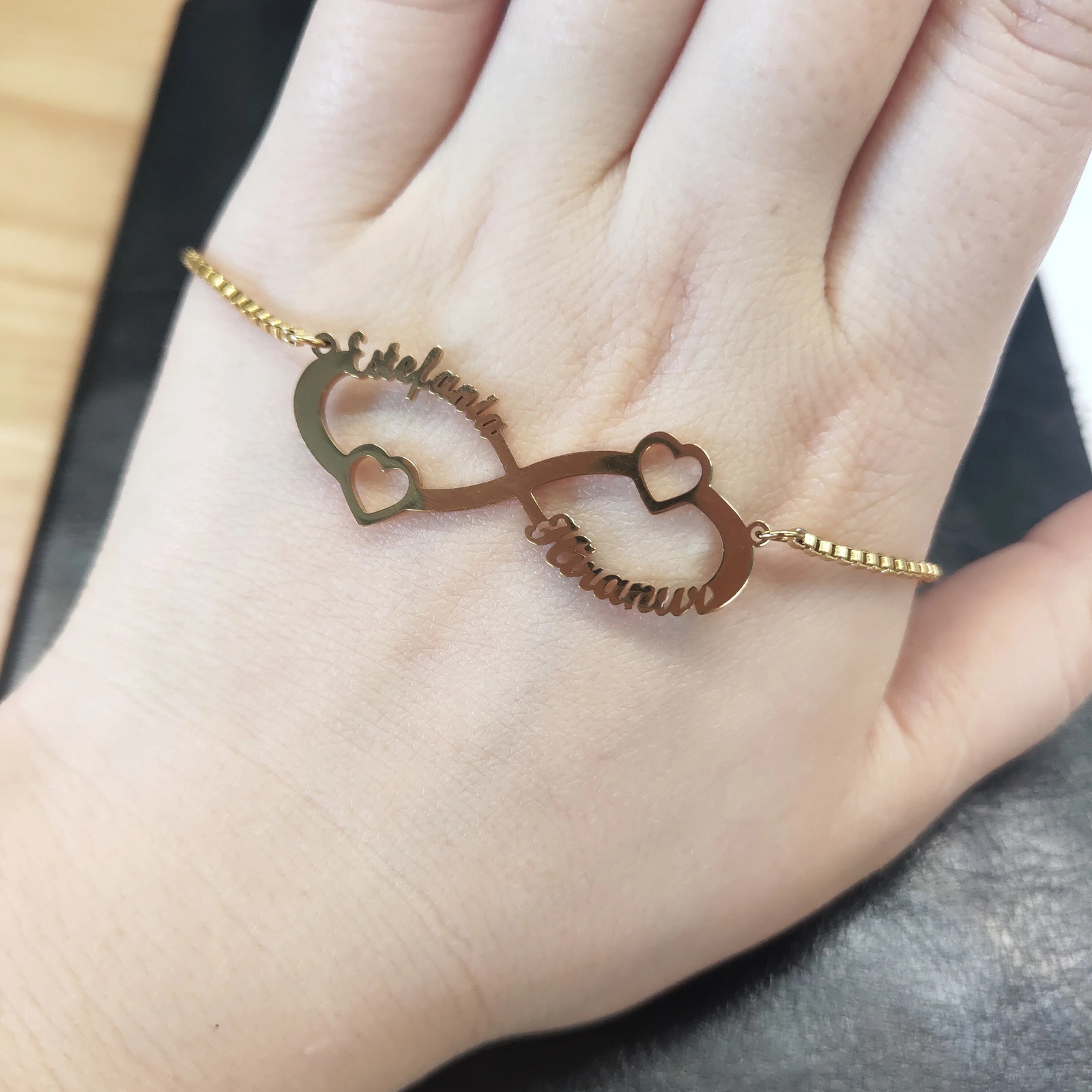 Sipuris Infinity Custom Name Bracelet Stainless Steel Adjustable Box Chain Personalized Bracelet For Women Fashion Jewelry Gifts 250430
