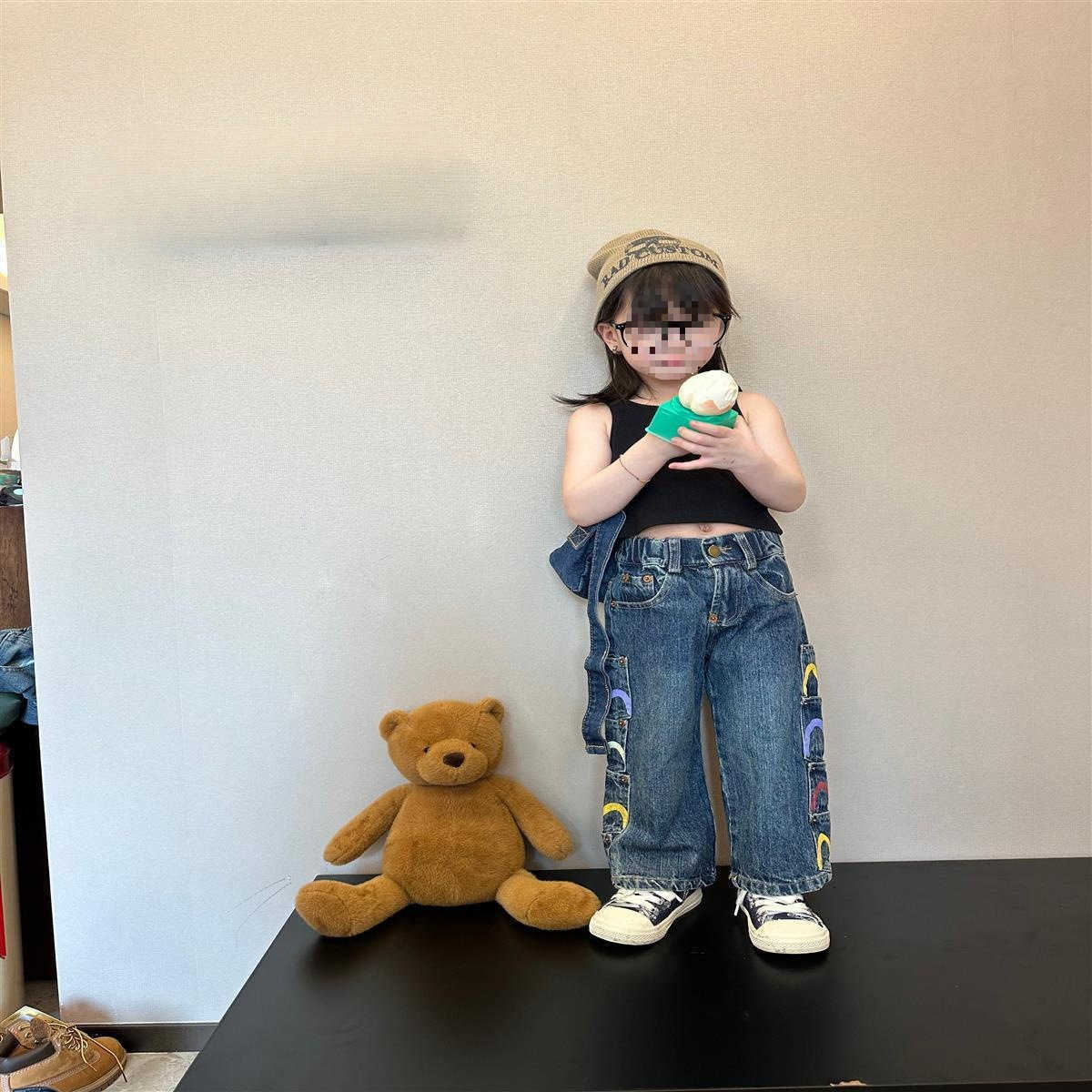 Childrens Clothing Is Versatile Suitable for Both Men and Women. Full Size and Versatile Denim Pants Cool and Trendy Made of Cotton Y250430HRSB