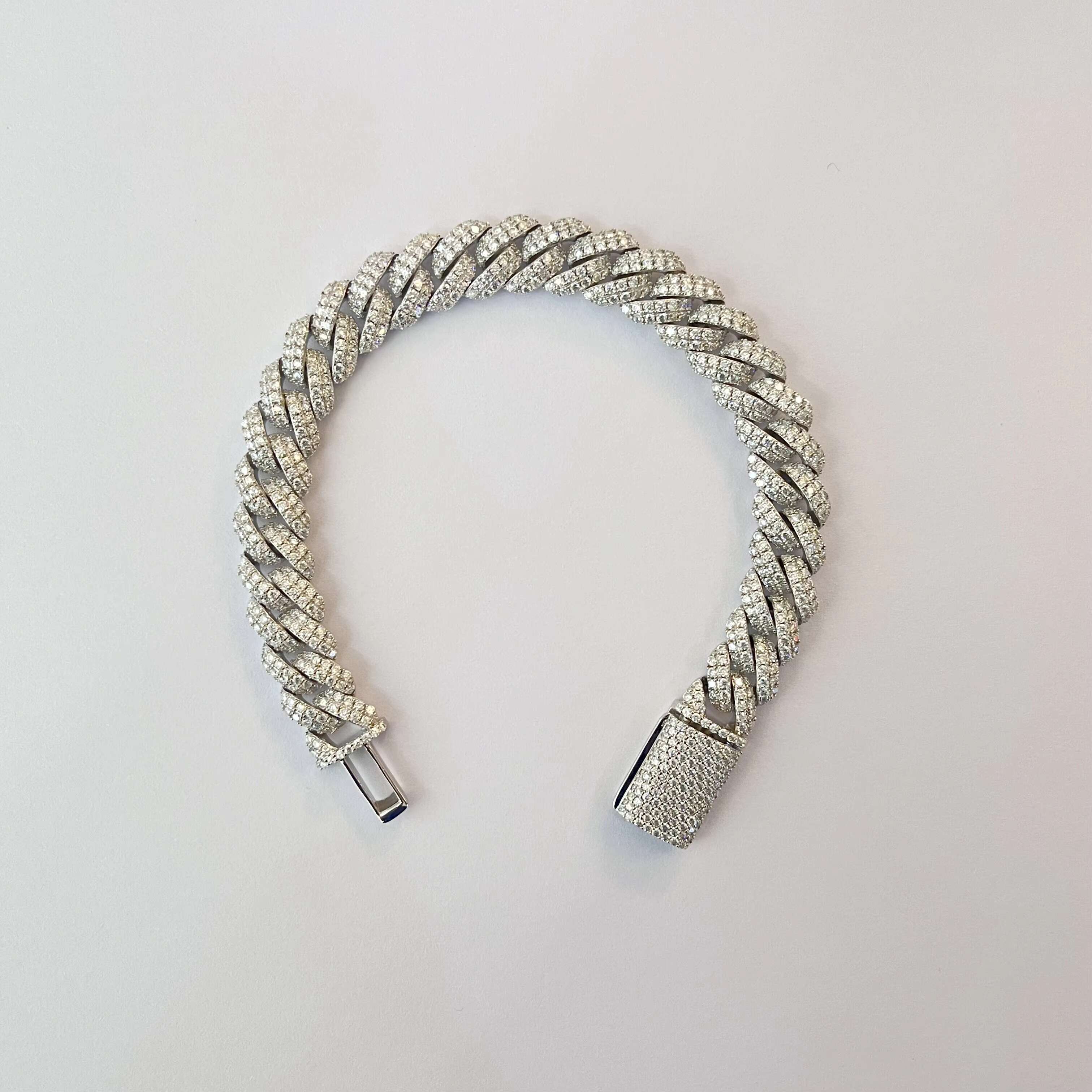 Best Quality Bracelet Moissanite Jewelry 10mm Cuban Link Chain Moissanite Bracelet for Men Women