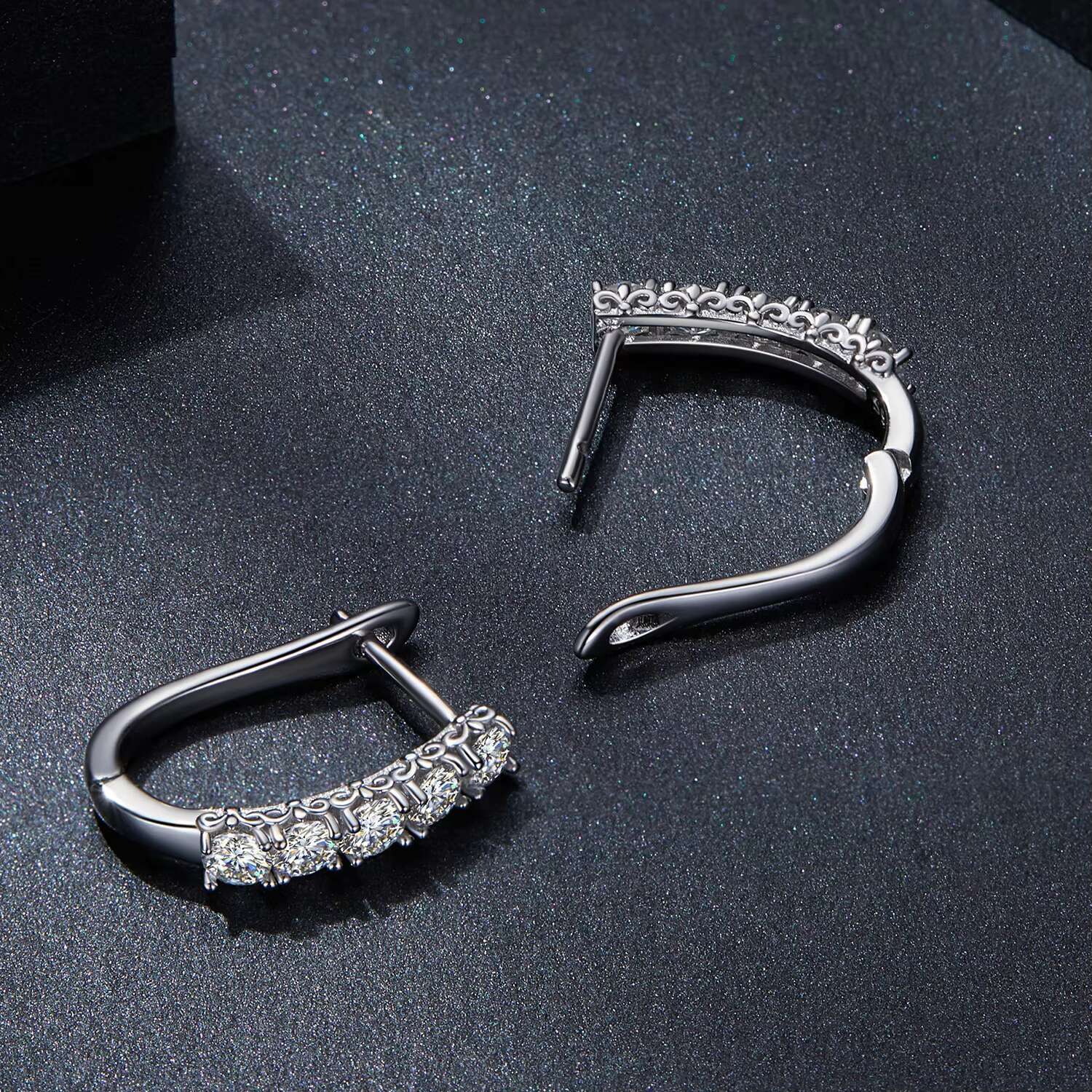 Real Wedding Diamond Moissanite Earrings for Women With GRA Certificate 925 Sterling Silver Huggie Hoop Earring Jewelry