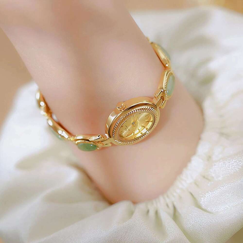 High-End Ladies Watches Elegant Green Jewelry Jade Quartz Bracelet Wristwatch Gifts For Women 2025 Fashion Dress Watch