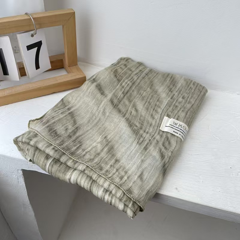 T605 simple soft thin cotton and linen scarf female 2025 spring new high-end neck shawl