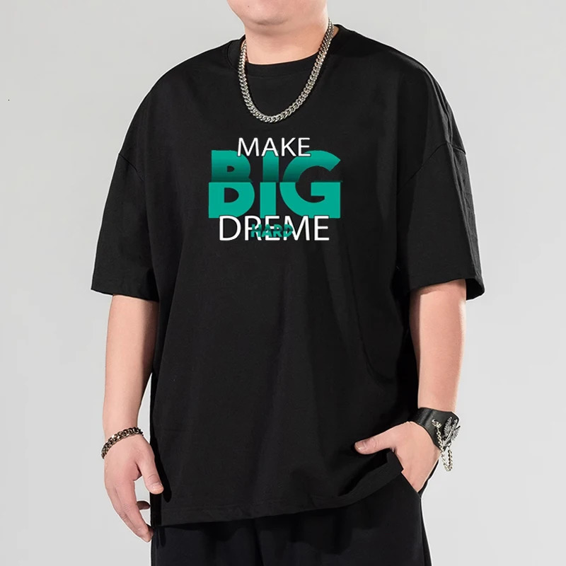Mens oversized Tshirt with size 4XL 5XL 6XL 7XL printed suitable for 110175kg summer cotton round neck short sleeved top 250530