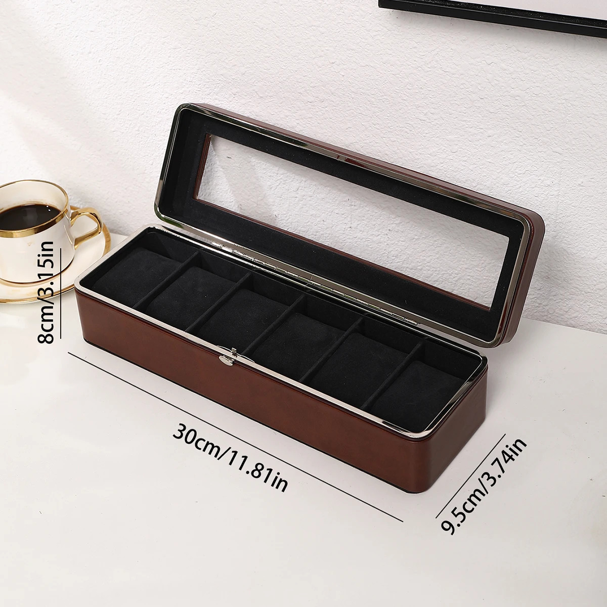 Portable leather watch box high-quality watch organizer jewelry storage box zipper easy to carry mens 6-slot watch box 250430