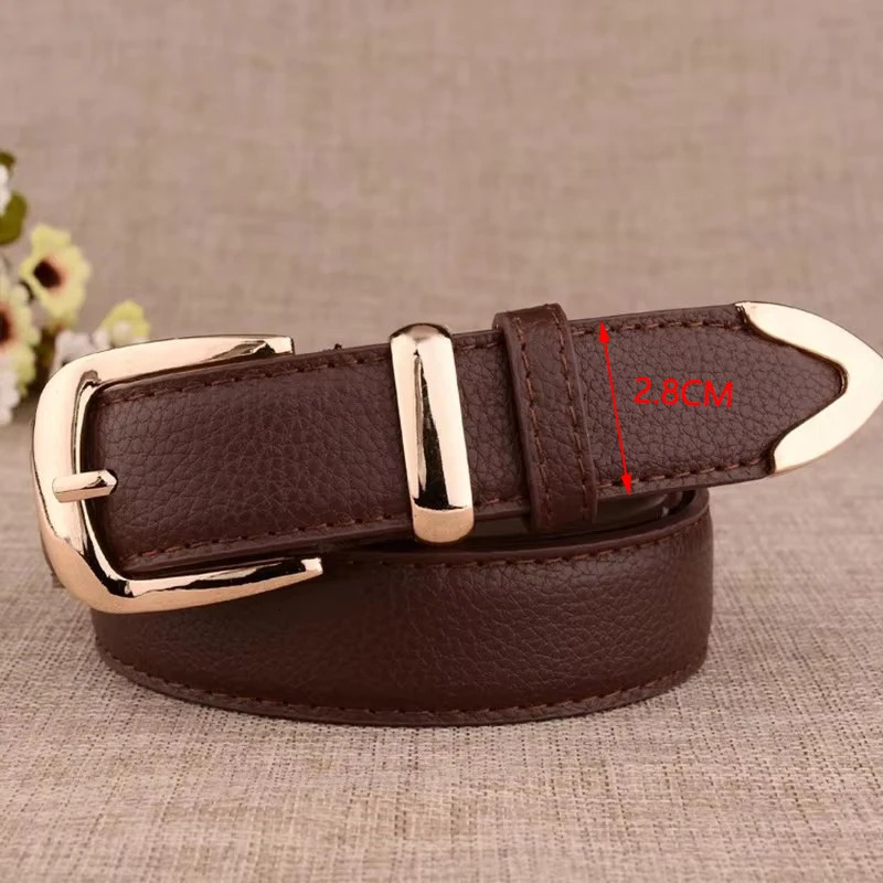 Fashion Women Genuine Leather Belts High Quality Gold Buckle Matching Dress Jeans Belts for Lady LB2146 250430