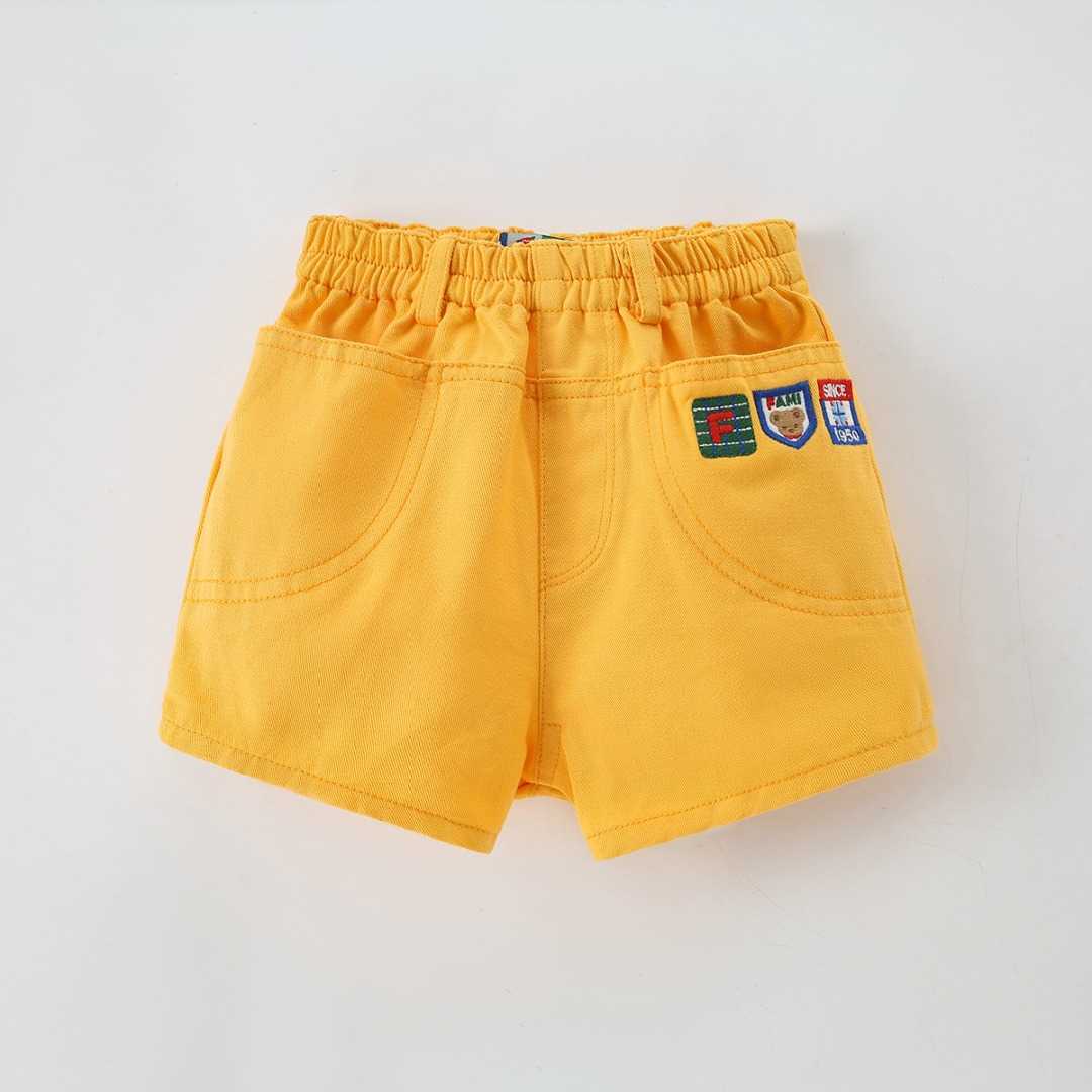 Summer Miki Heavy Industry Embroidered Shorts Cotton Cowboy Yellow Khaki Boys and Girls Butt Pants Cartoon Underwear Y250430ZGX7
