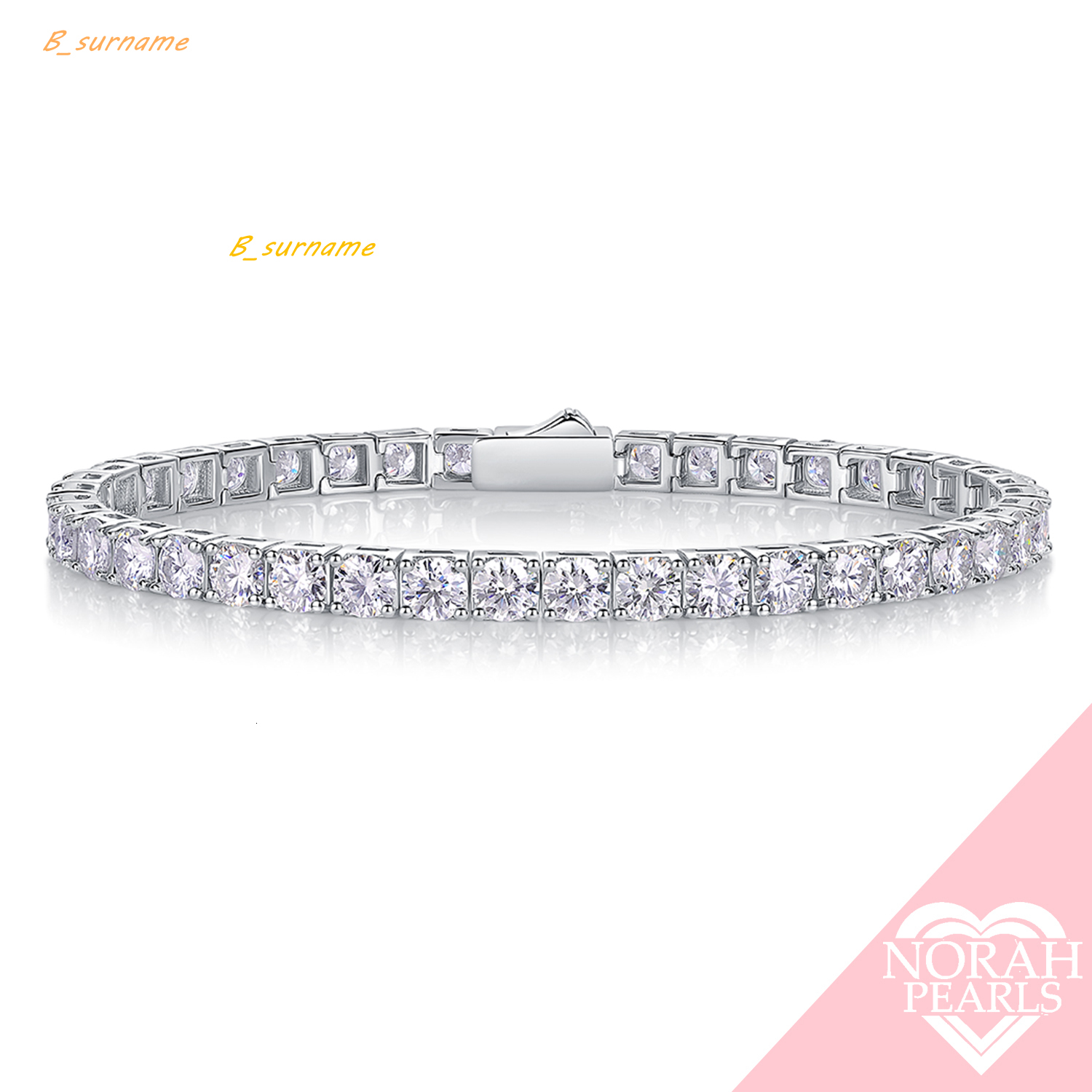 Moissanite 3-6.5mm Tennis Bracelet with Open Box Closure in 925 Sterling Silver - Wholesale Jewelry