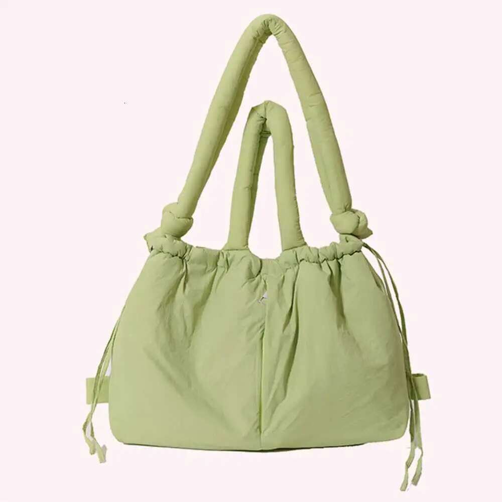 Puffer Tote Women Adjustable Strap Crossbody Bag Nylon Solid Large Capacity Puffy Purse For Shopping Travel