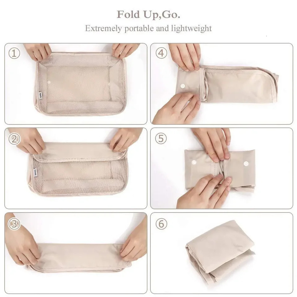 7-piece folding travel organizer storage bag wardrobe cube luggage packaging set storage luggage clothing shoe box 250430