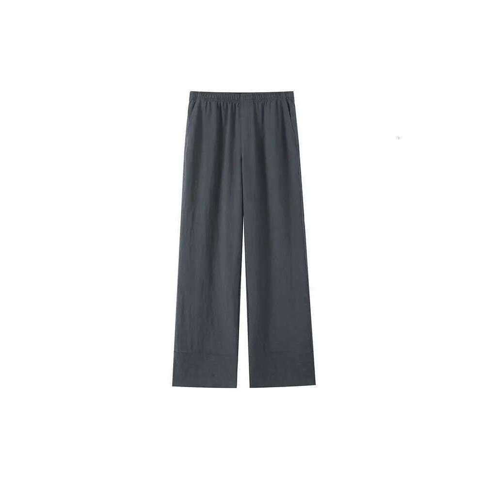 TRZA Women's Fashion Side-Tied Wrap Kimono Blouse Mid-Elastic Waist Flowing Trousers Set Elegant Casual Outfit