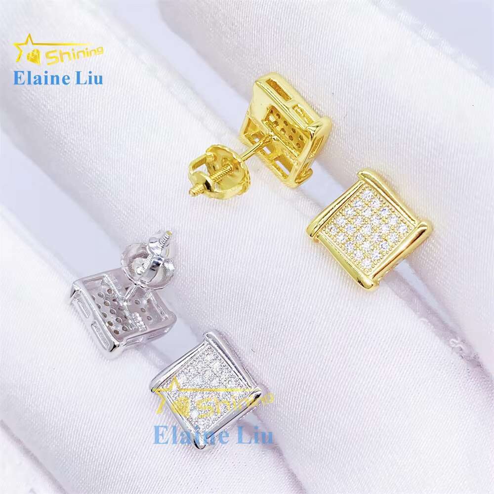 Pass Diamond Tester Fashion Wholesale Jewelry Luxury S925 Sterling Silver Vvs Moissanite Stud Earrings
