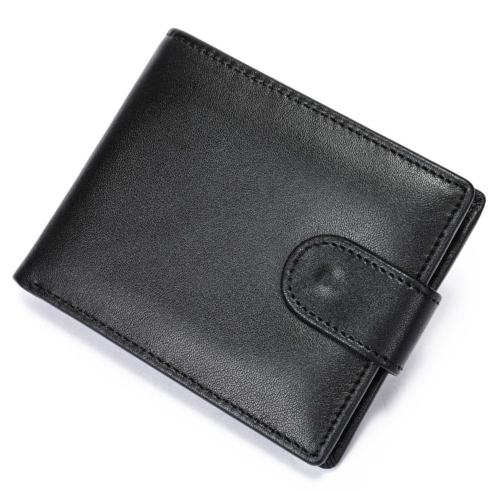 Malunte genuine men's short zero 2023 new multi slot leather top layer cowhide wallet for men