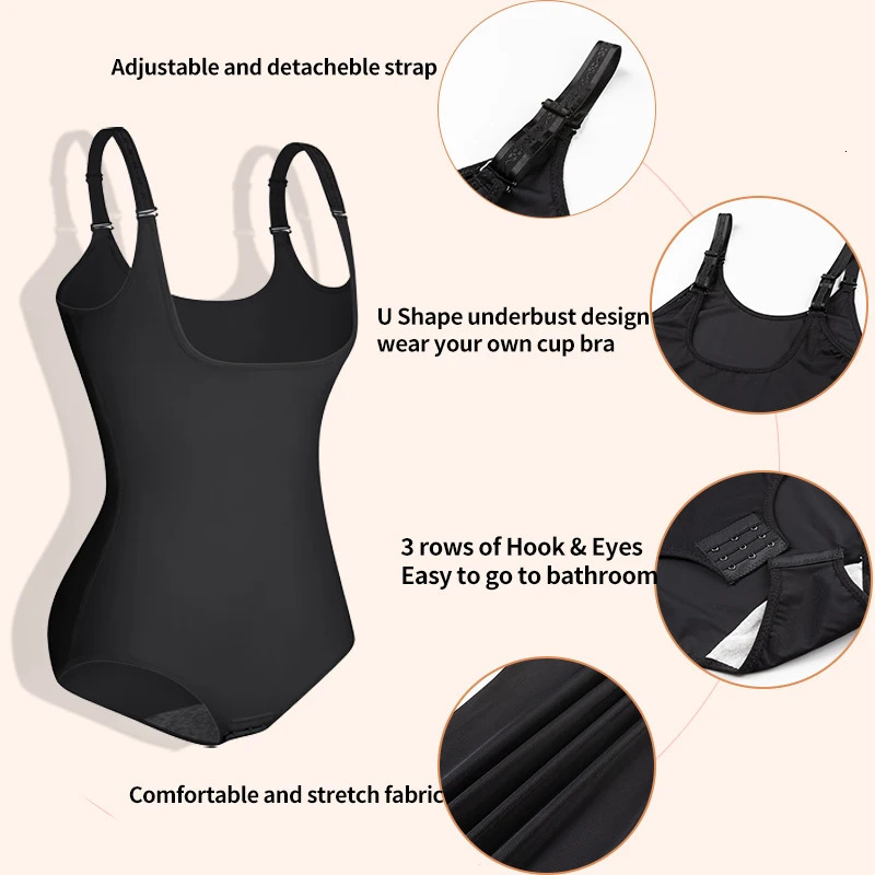 Underwurst bodysuit shapewear for women push ups breast slimming waist training abdominal control shapeshifter 250430