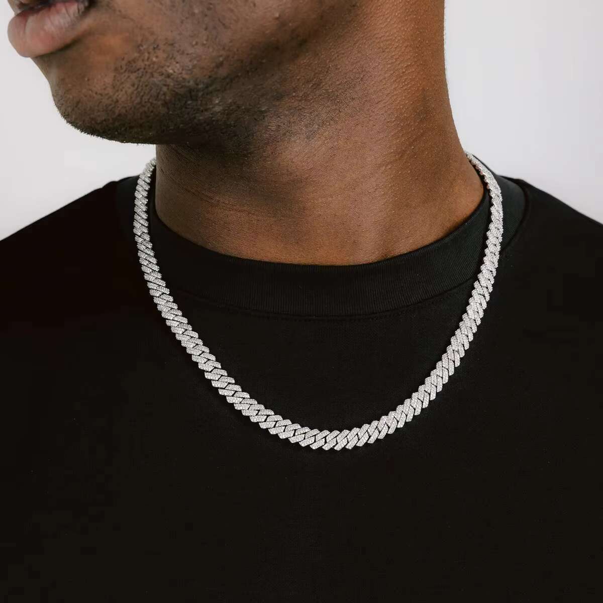 14mm Moissanite Diamond Luxury Cuban Link Chain for Silver Fashionable cuban link chain