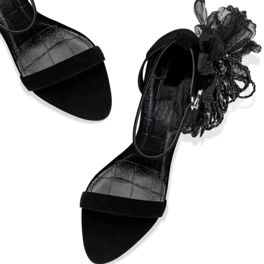 Quality Shoes Sexy Heels Flower High Heel Sandal Buckle Ankle Strap Sandals Fashion Party Women Shoe