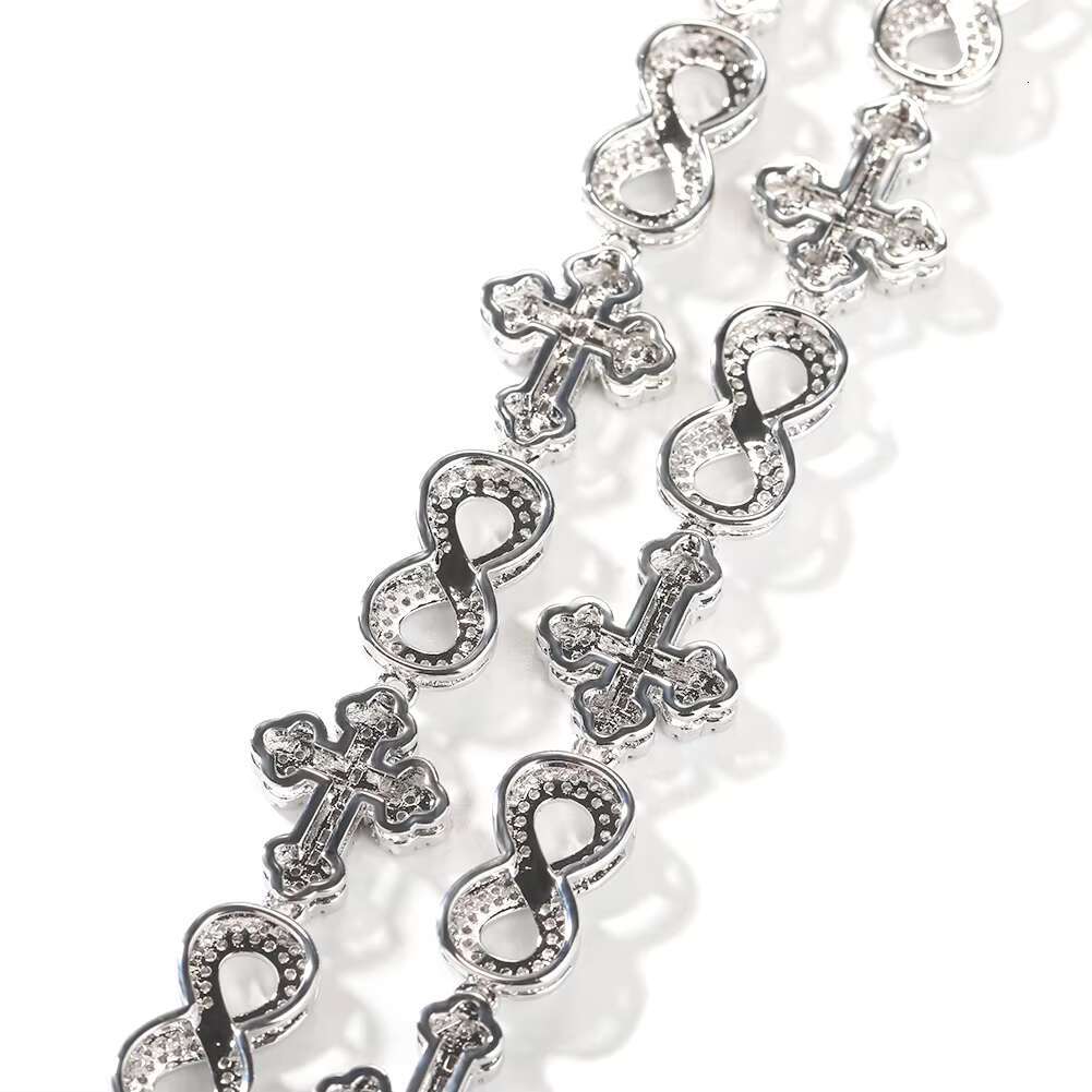 New Iced Out Hip Hop CZ Chains Infinity Cross Chains Gold Miami Cuban Link Chains Men Women Necklace for Daily Wear Stocks