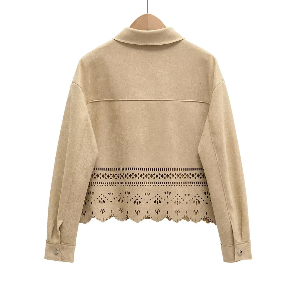 Womens Casual Elegant Modern European and American Style Retro Hollow Top 250428