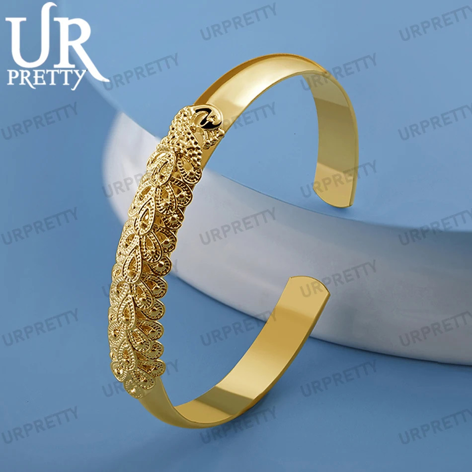 925 sterling silver 18k gold fashionable pattern bracelet charm gift party wedding high-quality jewelry 250425