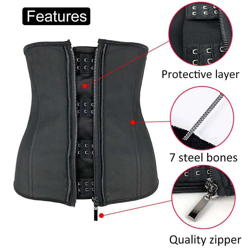 XXS3XL latex tight corset shaping waist trainer Cincher zipper underwear weight loss hourglass strap for women Plus 250430