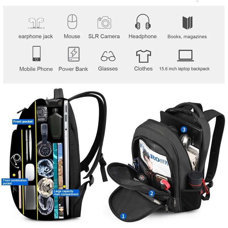 Lifetime Warranty Large Capacity 15.6Inch Laptop Anti Theft Backpack College Schoolbag Travel Bag For Men
