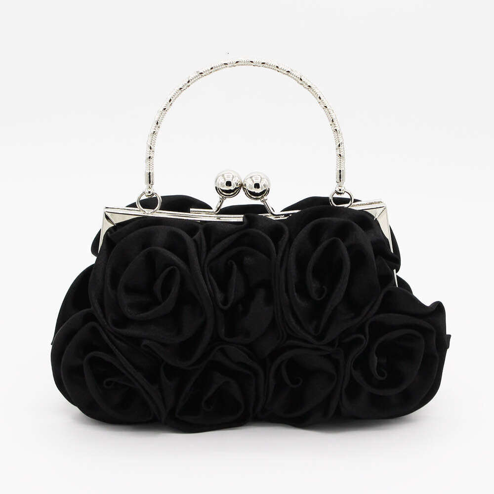 Dinner Bag Silk Flower Hand Sewn With Roses Banquet Color Ding Cloth Dress Bag Bridal Women S Bag KQ