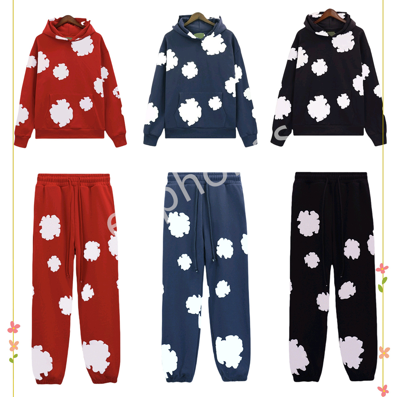 hoodie designer Mens denim sweatshirts hoodies pullover hooded Letter print designer for man and woman hip hop fashion sweatpants Cotton Wreath Sweatshirt30