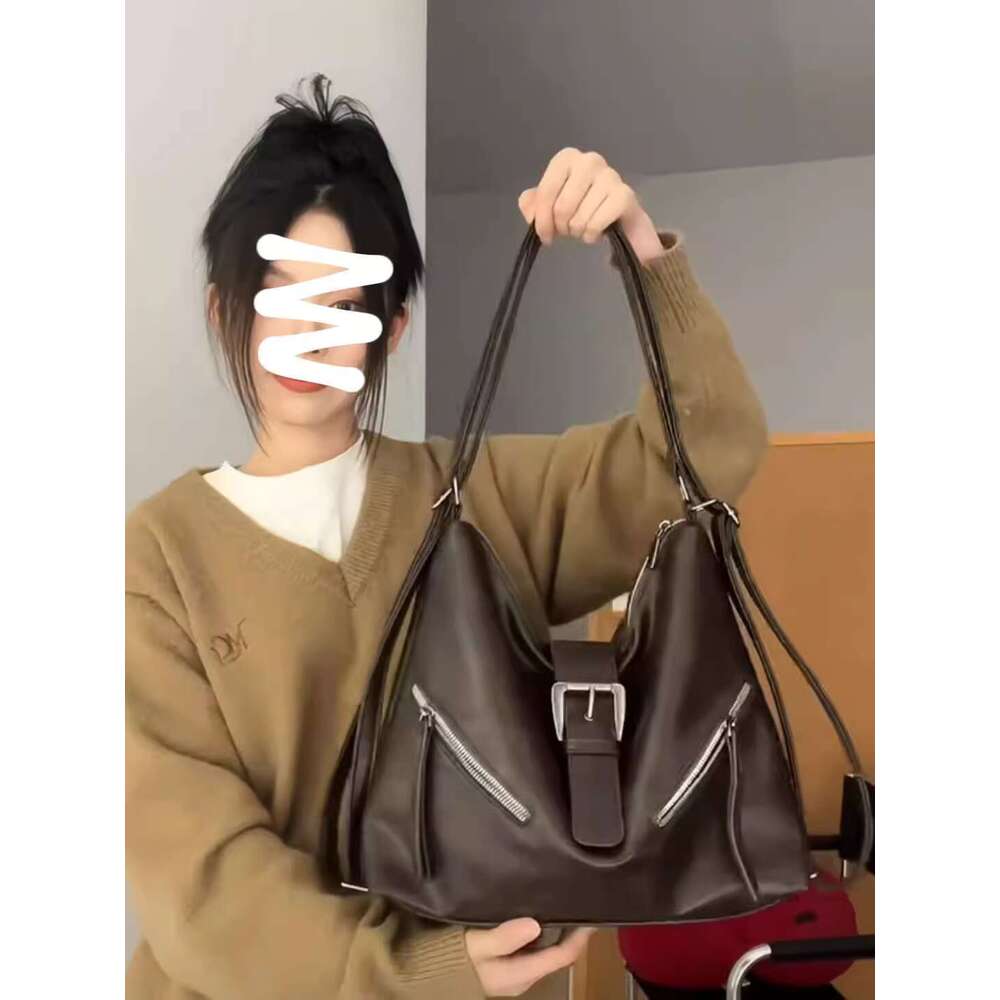 Autumn and winter wasteland style fashionable large capacity for female niche versatile single shoulder crossbody backpack tote bag trend