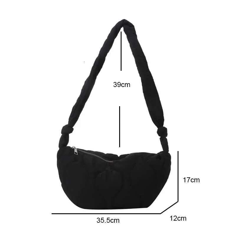 Puffer Shoulder For Women Soft Down Cotton Padded Tote Handbag Purse Quilted Cross Body Solid Color Bubbles Cloud Bag Bag