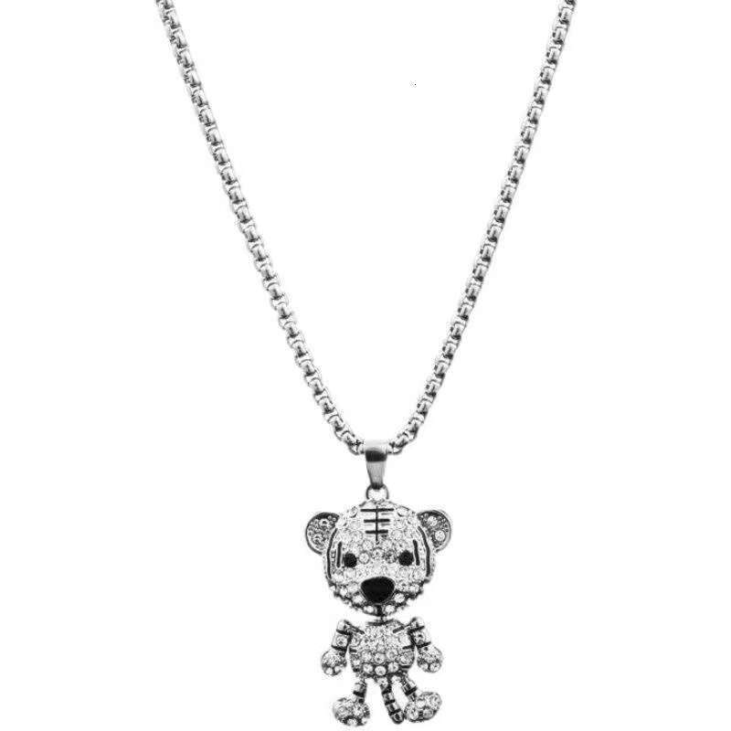 Sweater Chain Non Fading Titanium Steel Cute Bear Little Tiger Long Necklace New Style