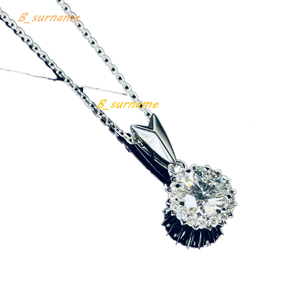 Qinglong Jewelry Cheaper Factory 18k White Gold Pear Diamond Fashion Jewelry Necklace Heart Cut Round Diamond Necklace for Women