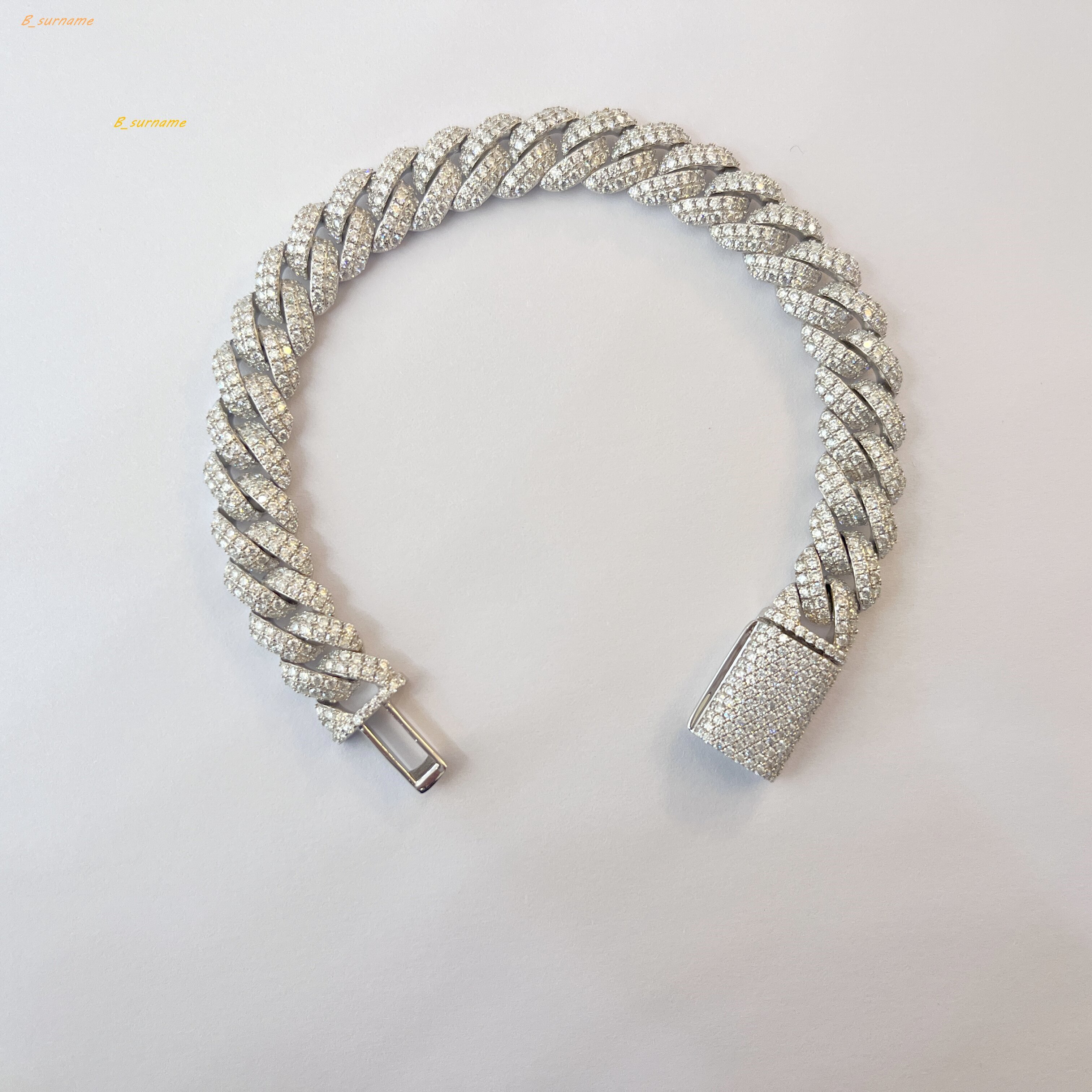 Best Quality Bracelet Moissanite Jewelry 10mm Cuban Link Chain Moissanite Bracelet for Men Women