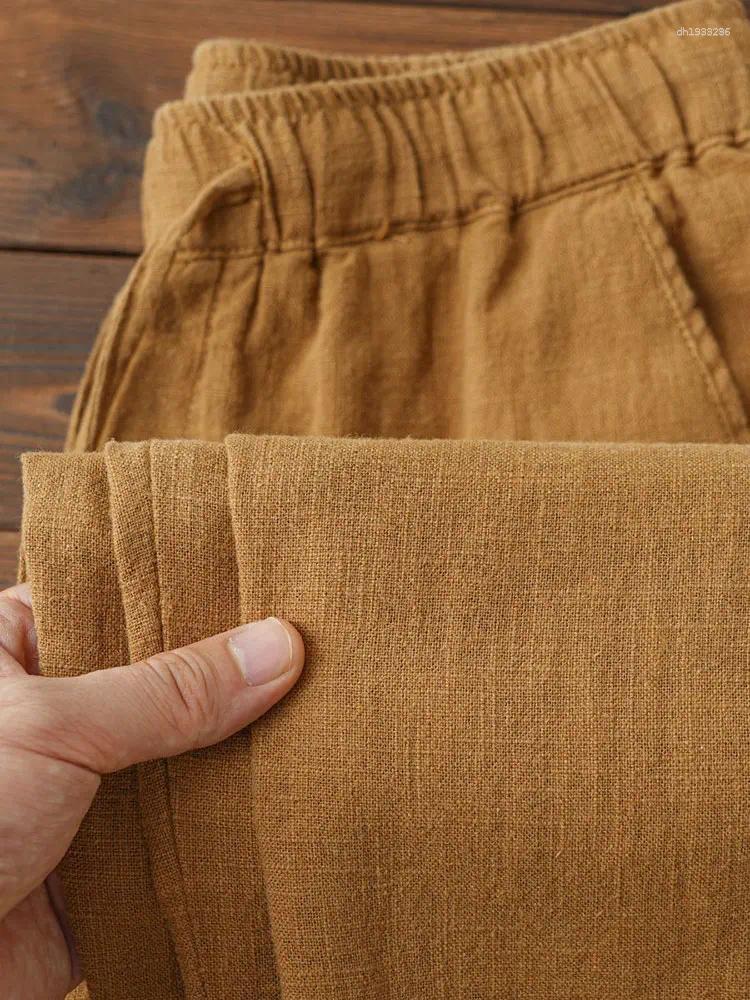 Men's Pants Casual Straight Cotton Linen Men Wide Leg Lightweight Baggy Sweatpants Male Walking Jogger Trousers Work